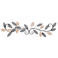 2-Branch Metal Wall Art, 13x4