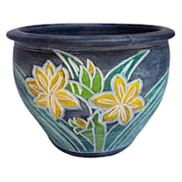 Peace Lily Clay Outdoor Planter, Small