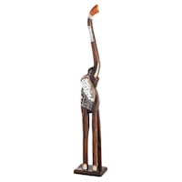 Oversized Silver & Brown Elephant Decor, 39"