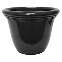Capri High Gloss Black Outdoor Planter, Medium