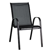 Stackable Sling Patio Chair, Black