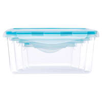 8-Piece Square Plastic Food Storage Set with Locking Lids