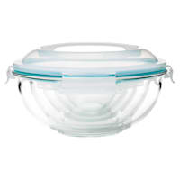 10-Piece Glass Salad Bowl with Locking Lid