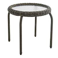 Providence Fairview Wicker Patio Side Table, Brown