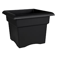 Veranda Square Black Deck Box Outdoor Planter, Large