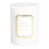 Providence White Mystic Birchwood Scented Pillar Candle, 3x4