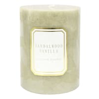 Providence Sandalwood Vanilla Scented Pillar Candle, 3x4