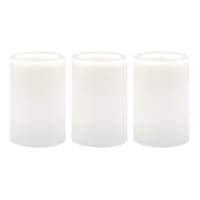 3-Pack White Wax LED Flameless Votive Candles