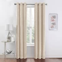 2-Pack Metallic Ivory Blackout Grommet Curtain Panels, 84"