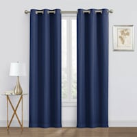 2-Pack Denver Navy Blackout Grommet Curtain Panels, 63