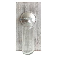 Wood & Metal Plaque with Neck Jar, 5X10