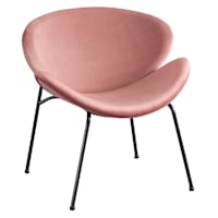 Jagger Rose Chair with Black Metal Legs