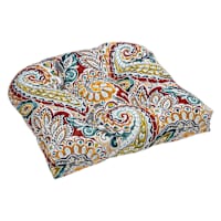 Paisley Chili Outdoor Wicker Seat Cushion