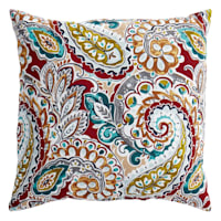 Paisley Chili Oversized Square Outdoor Throw Pillow, 20"