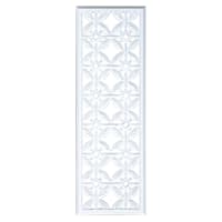 Ricardo Hand Carved White Wooden Panel Wall Decor, 12x36