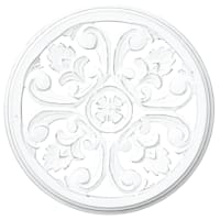 Dania Hand Carved White Wooden Panel Wall Decor, 16"
