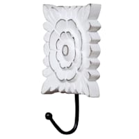 Ariana White Hand Carved Wall Hook, 5x7