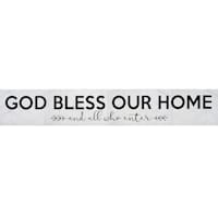 God Bless Our Home Canvas Wall Art, 36x6
