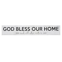 God Bless Our Home Canvas Wall Sign, 36x6