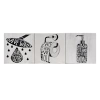 3-Piece Snarky Bath Trio with Foil Canvas Wall Art Set, 6"
