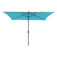 Turquoise Rectangle LED Patio Umbrella, 6.5x10'