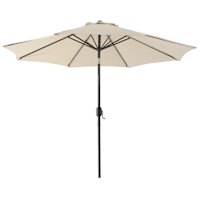 Tan Crank & Tilt Round Patio Umbrella, 9'