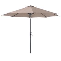 Taupe Crank & Tilt Round Outdoor Patio Umbrella, 9'