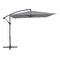 Square Offset Grey Outdoor Aluminum Umbrella, 8'