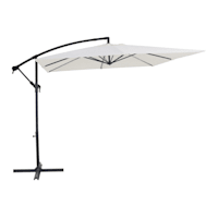 Aluminum White Square Offset Outdoor Umbrella, 8'