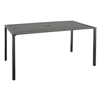 Grammercy Black Steel Slat Patio Dining Table, 60x36