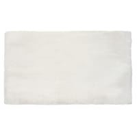 White Faux Fur Shag Flokati Accent Rug, 27x45