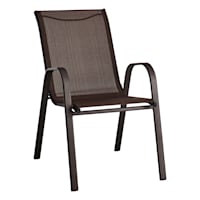 Stackable Sling Patio Chair, Brown