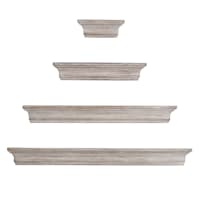 Kate 4-Piece Wooden Wall Ledge Set, Light Grey