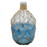 Blue Ombre Glass Bottle Vase, 15"