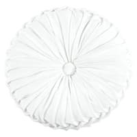 Holan White Pleated Velvet Round Throw Pillow, 16"