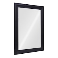 Black Barb Framed Rectangle Wall Mirror, 24x36