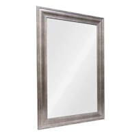Antiqued Silver Barb Framed Rectangle Wall Mirror, 24x36