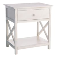 Providence Xavier 1-Drawer Table, White
