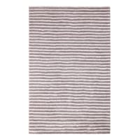 (A368) Silver Striped High-Low Microfiber Area Rug, 5x8