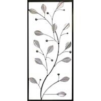 Silver Leaf Framed Metal Branch Wall Decor, 14x32