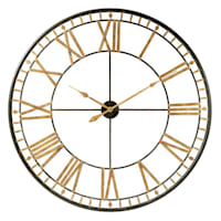 Providence Gold & Black Metal Round Wall Clock, 46"