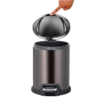 Black Stainless Steel Pedal Trash Can, 5l