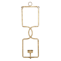 Rectangle Gold Wall Sconce Decor, 17"