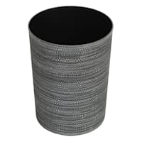 Deco Wrap Wastebasket, Black & Silver