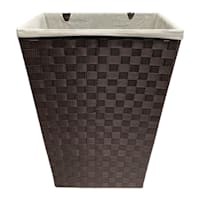 Woven Band Laundry Hamper with Lid & Removable Liner, Espresso