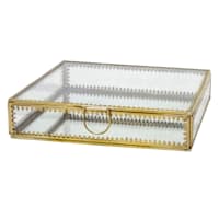 Heirloom Gold Rim Decorative Glass Box, 8"