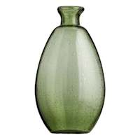 Green Glass Vase, 14"