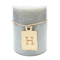Honeybloom Light Grey Unscented Pillar Candle, 3x4