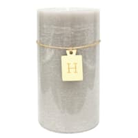 Honeybloom Light Grey Unscented Pillar Candle, 6"