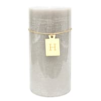 Honeybloom Light Grey Unscented Pillar Candle, 4x8